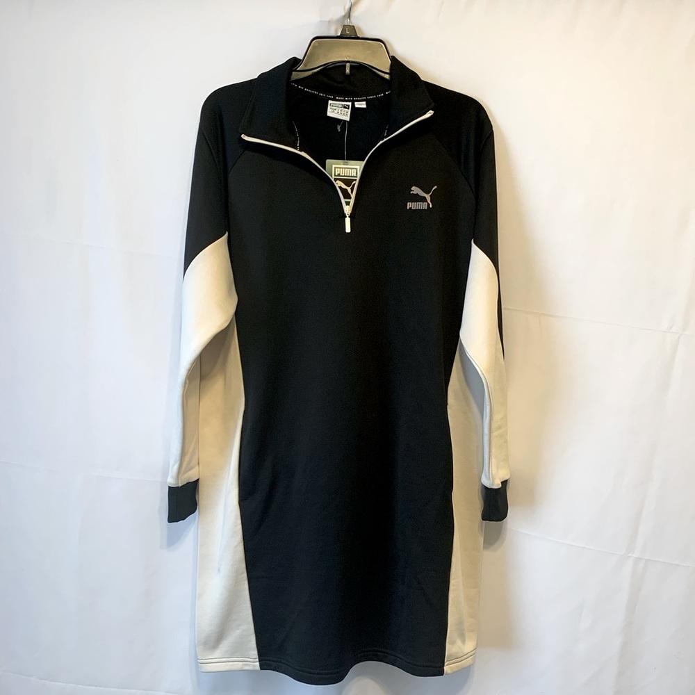 Women’s PUMA Black & Ivory Sweater Dress, Size L, New With Tag